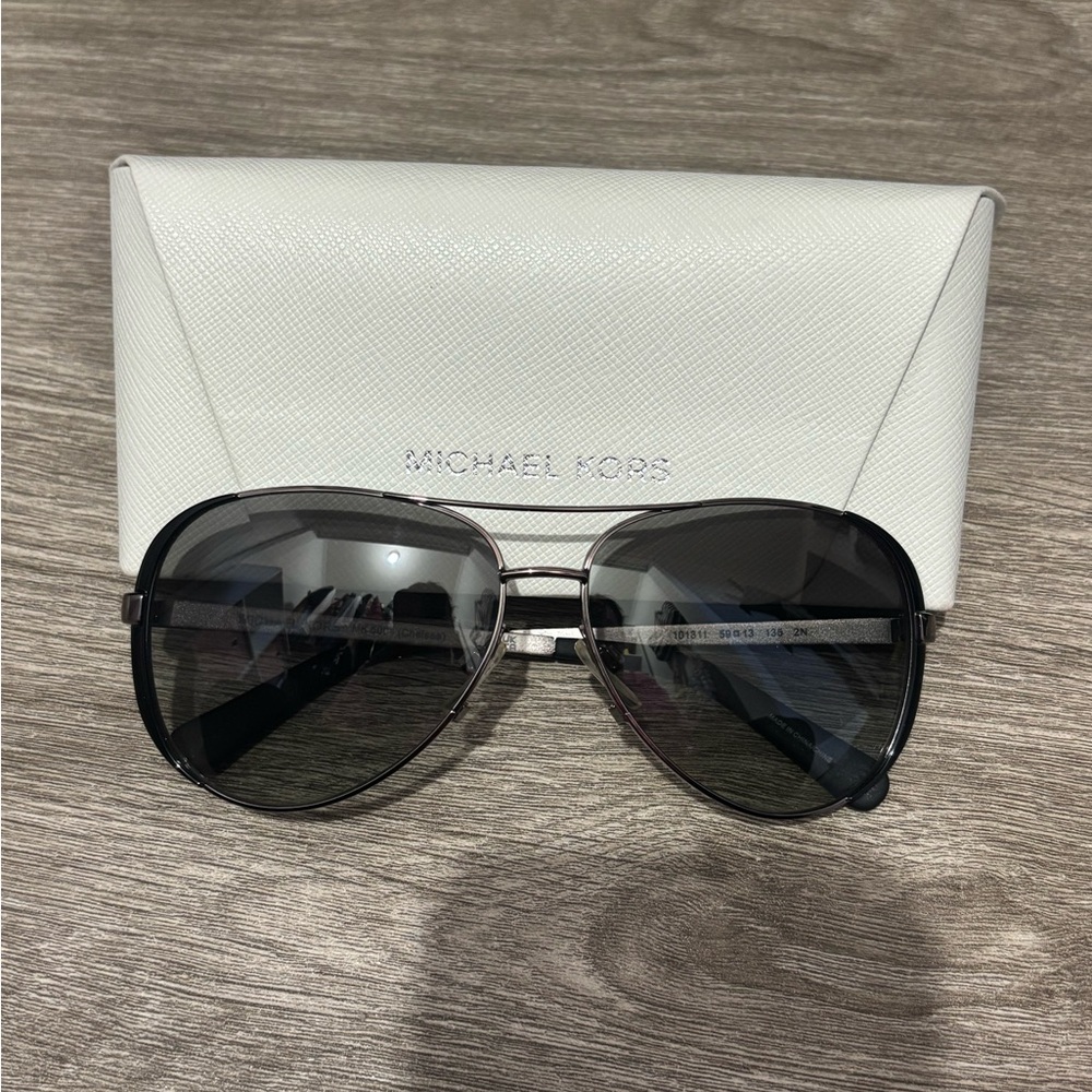 Michael Kors Silver Aviator Sunglasses